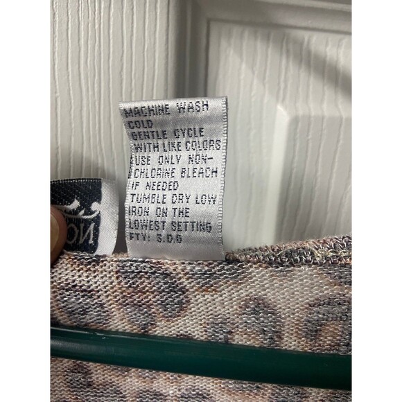 New Directions V Neck Stretch Top Womens Large Tiger Print Long Sleeved - Picture 3 of 4